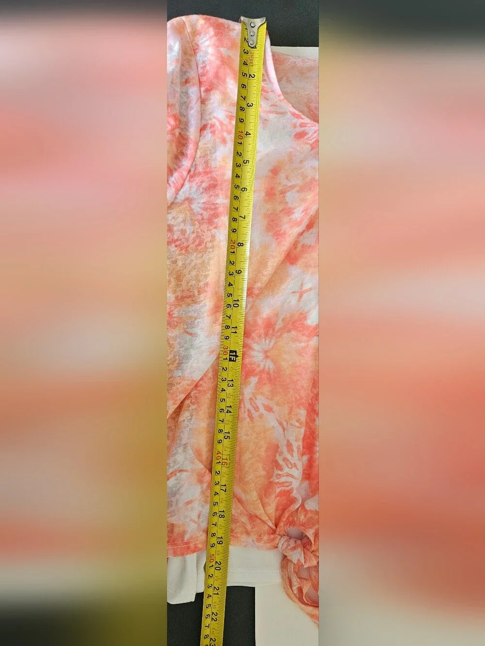 Hearts of Palm Petite Medium Orange Tie Dye Tie-Front Top Tank Duo NWT